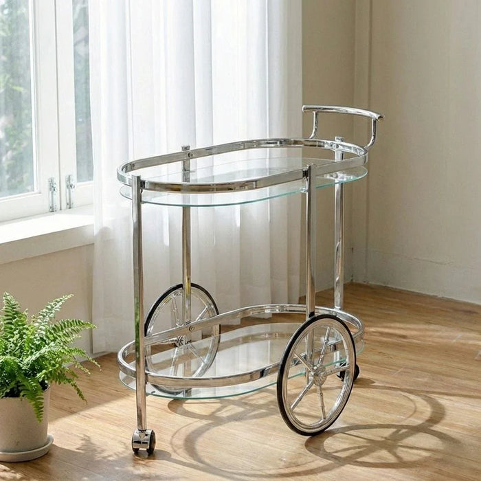 Hedona Serving Trolley - Clear/Silver - With 2-Year Warranty