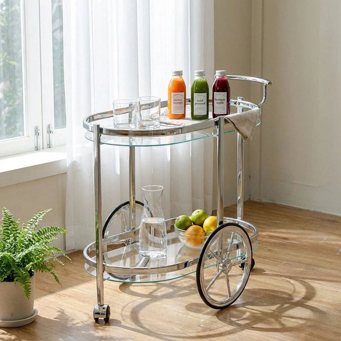 Hedona Serving Trolley - Clear/Silver - With 2-Year Warranty