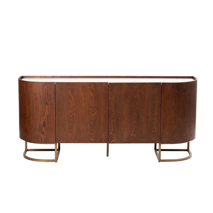 Alhamra Stone Top Buffet Cabinet-White/Green/Brown
