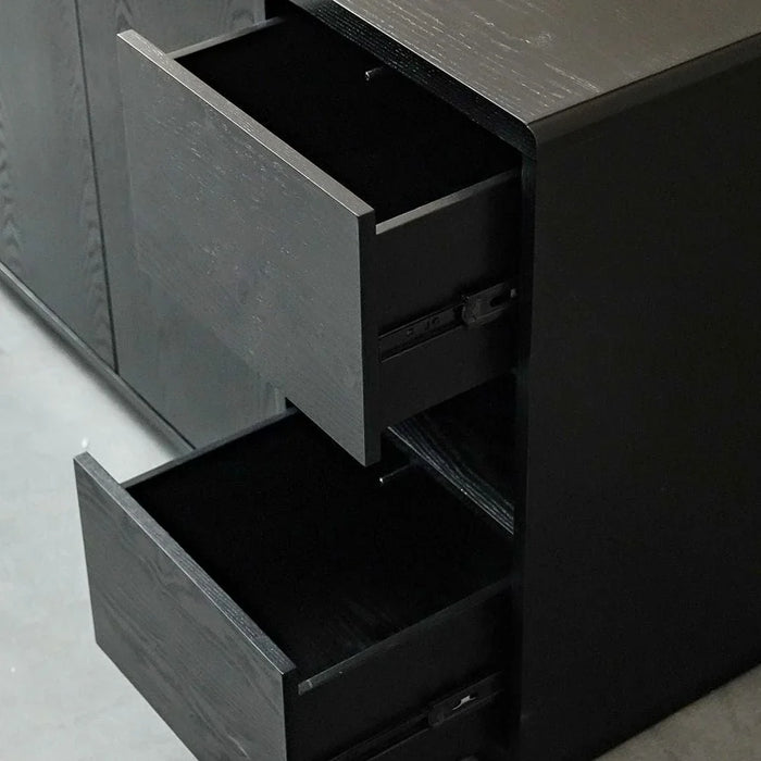 Walder Buffet Cabinet With Glass Door-Black