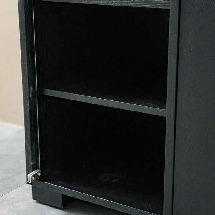 Walder Buffet Cabinet With Glass Door-Black