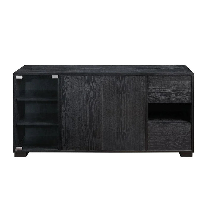 Walder Buffet Cabinet With Glass Door-Black