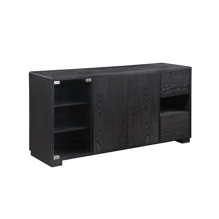 Walder Buffet Cabinet With Glass Door-Black