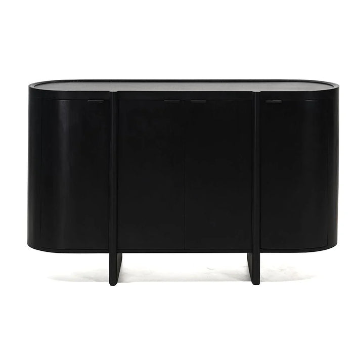 Leeds 4-Door Buffet Cabinet - Black - With 2-Year Warranty