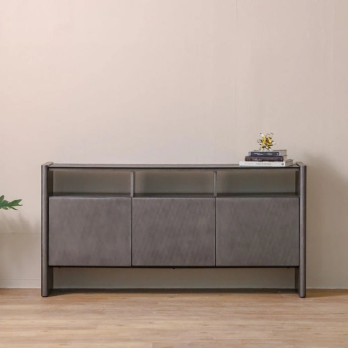 Millo 3-Door Buffet Cabinet - Grey Metallic - With 2-Year Warranty