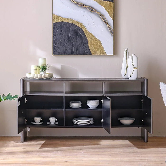 Millo 3-Door Buffet Cabinet - Grey Metallic - With 2-Year Warranty