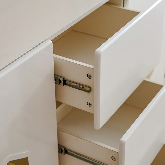 Qasr 3-Door & 3-Drawer Buffet Cabinet - Pearl White - With 3-Year Warranty