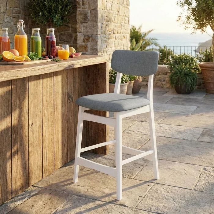 New Aurelia Solidwood Bar Chair - White/Grey