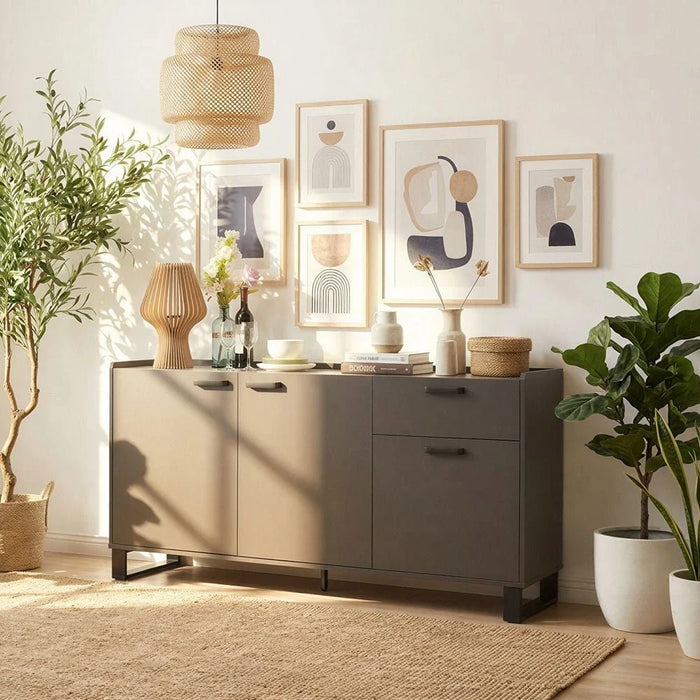 Wellington Stone TopÊ Buffet CabinetÊ With 3Doors & 1Drawer - White/Grey