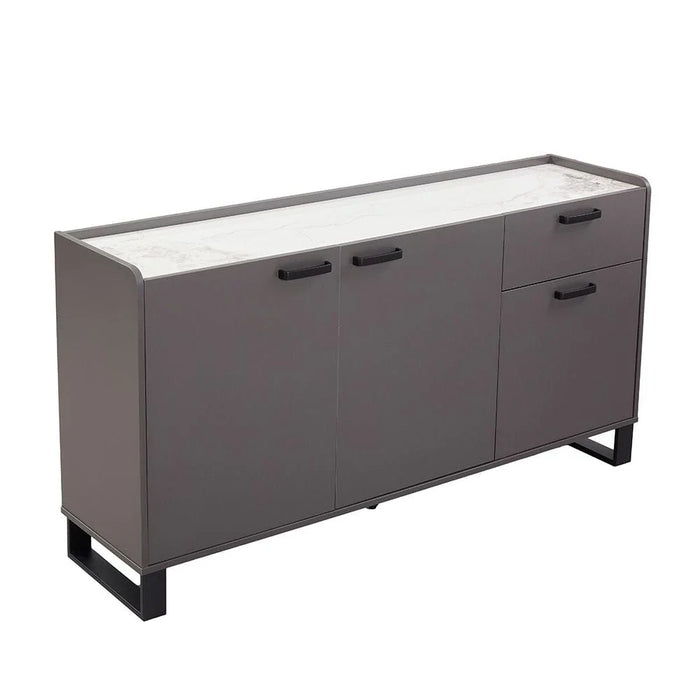 Wellington Stone TopÊ Buffet CabinetÊ With 3Doors & 1Drawer - White/Grey