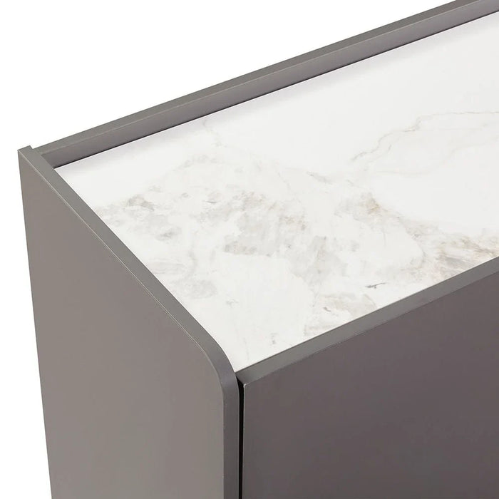 Wellington Stone TopÊ Buffet CabinetÊ With 3Doors & 1Drawer - White/Grey