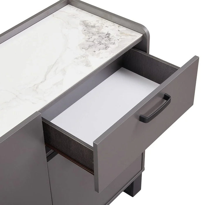 Wellington Stone TopÊ Buffet CabinetÊ With 3Doors & 1Drawer - White/Grey
