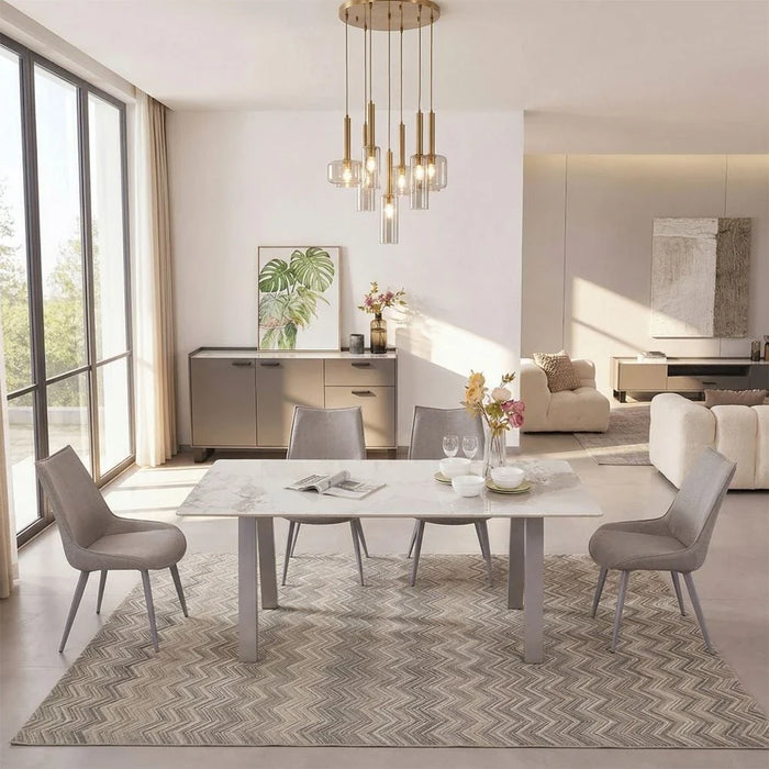 Wellington Stone TopÊ Buffet CabinetÊ With 3Doors & 1Drawer - White/Grey