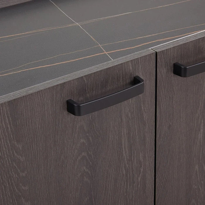 Wellington Stone TopÊ Buffet CabinetÊ With 3Doors & 1Drawer - Black/Oak