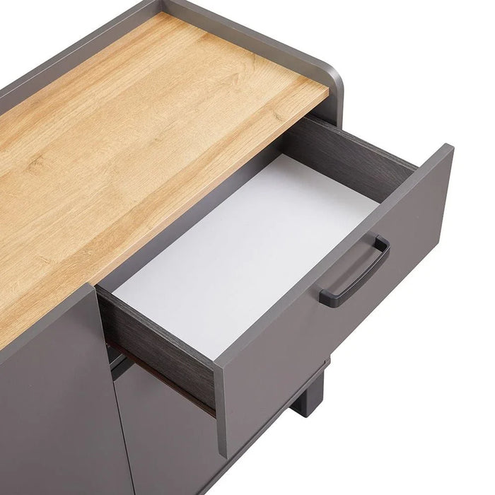Wellington Buffet CabinetÊ With 3Doors & 1Drawer - Light Oak/Grey