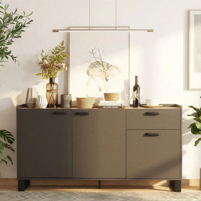 Wellington Buffet CabinetÊ With 3Doors & 1Drawer- Walnut/Grey
