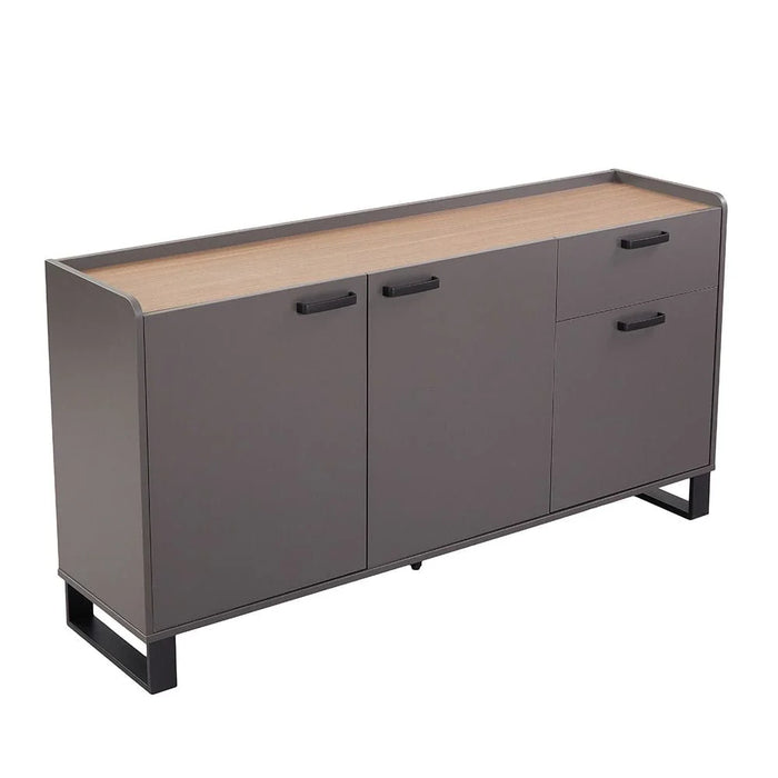 Wellington Buffet CabinetÊ With 3Doors & 1Drawer- Walnut/Grey