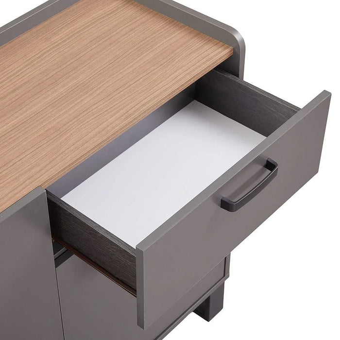 Wellington Buffet CabinetÊ With 3Doors & 1Drawer- Walnut/Grey