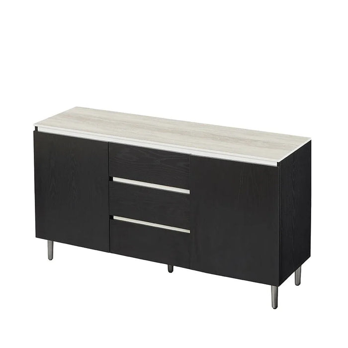 Richfield Stone TopæBuffet Cabinetæ With 3Drawers & 2Doors - Beige/Black