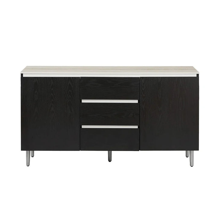Richfield Stone TopæBuffet Cabinetæ With 3Drawers & 2Doors - Beige/Black