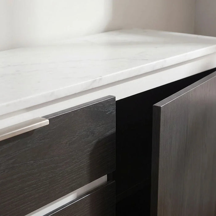 Richfield Stone TopæBuffet Cabinetæ With 3Drawers & 2Doors - Beige/Black