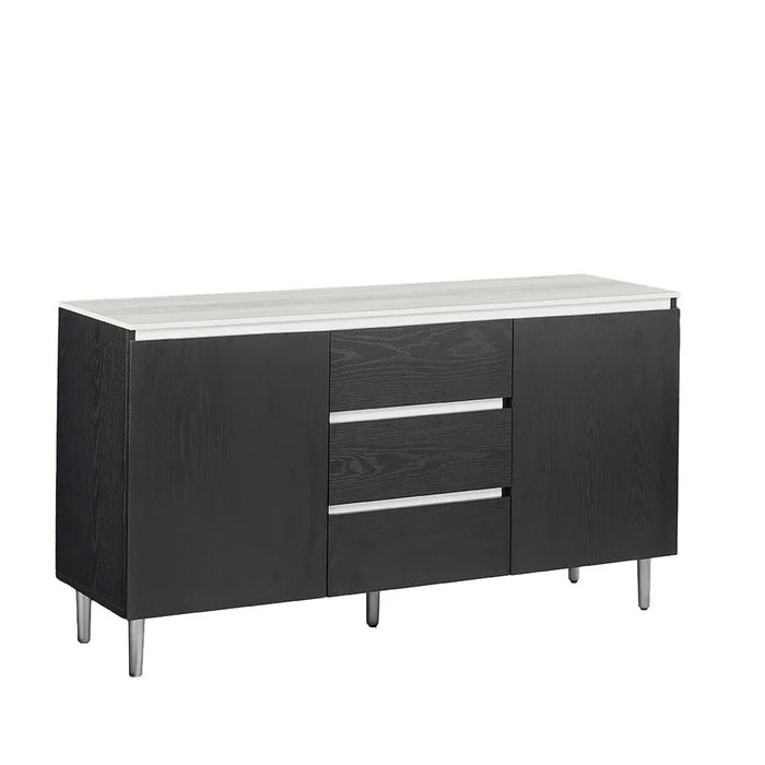 Richfield Stone TopæBuffet Cabinetæ With 3Drawers & 2Doors - Beige/Black