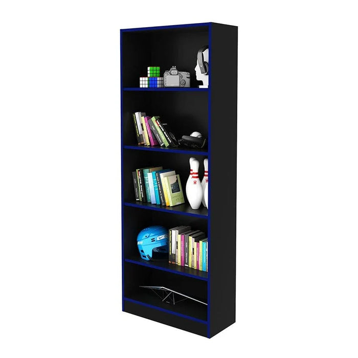 Atlaz Bookcase - Blue/Black - With 2-Year Warranty