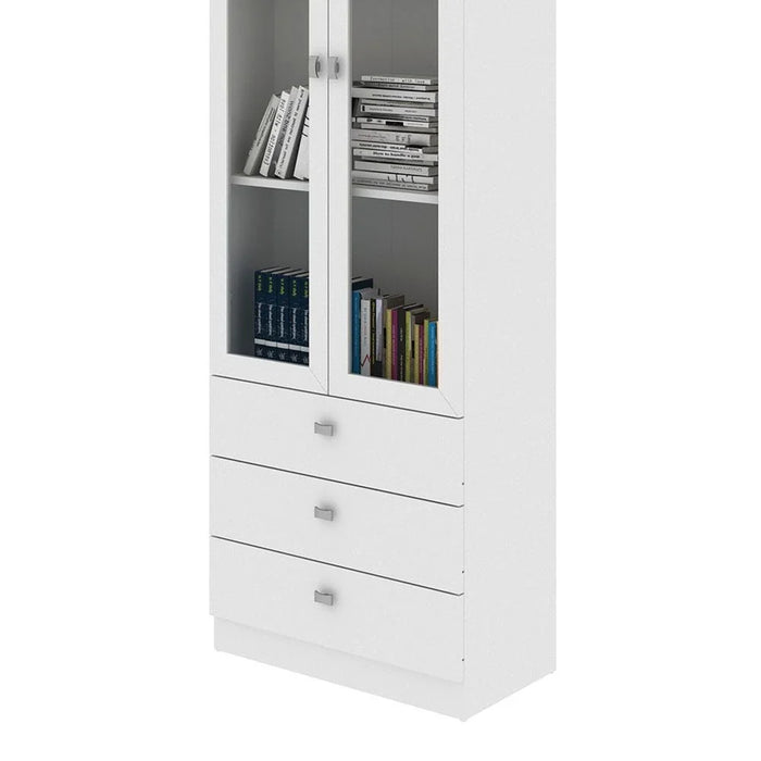 NewæKinseyæDisplay cabinet with 2 Glass doors & 3 Drawers- White