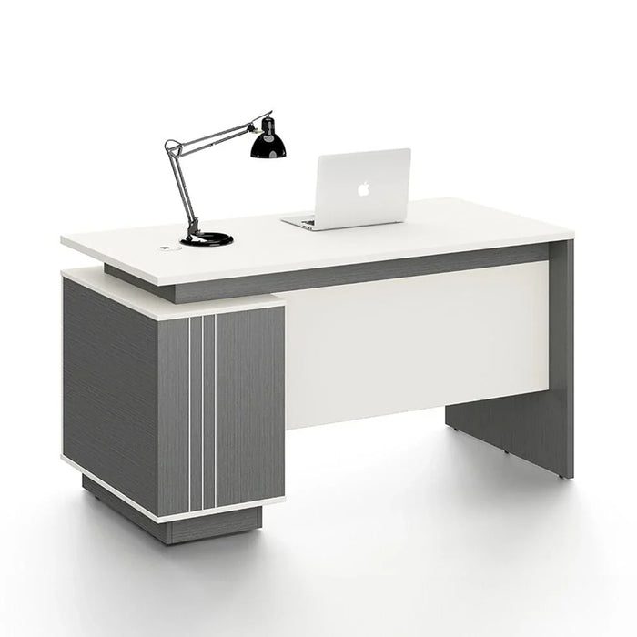 Skive Office Desk with Drawer & Storage-Grey-With 5-Year Warranty