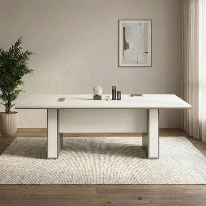 Skive Meeting/Conference Table-Grey/White-With 5-Year Warranty