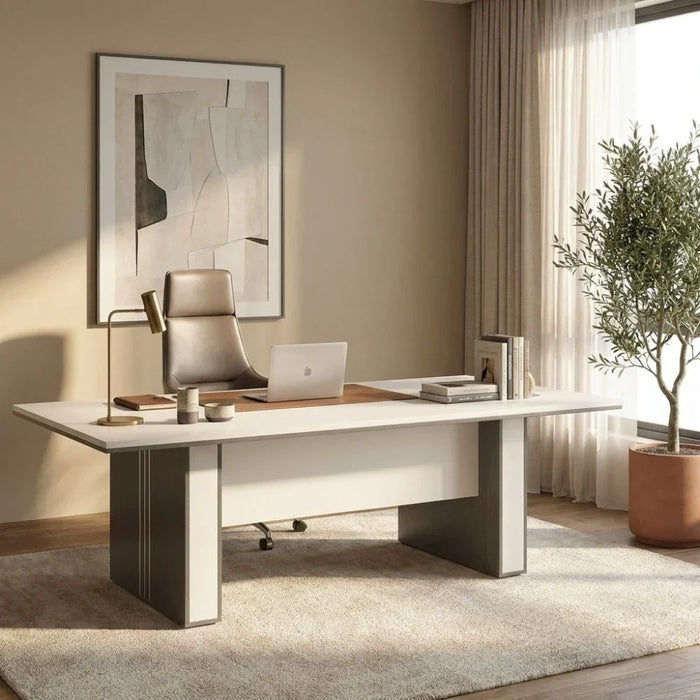 Skive Meeting/Conference Table-Grey/White-With 5-Year Warranty