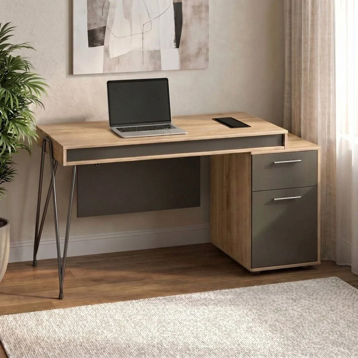 Haslev Office Desk-Antique Oak-With 5-Year Warranty