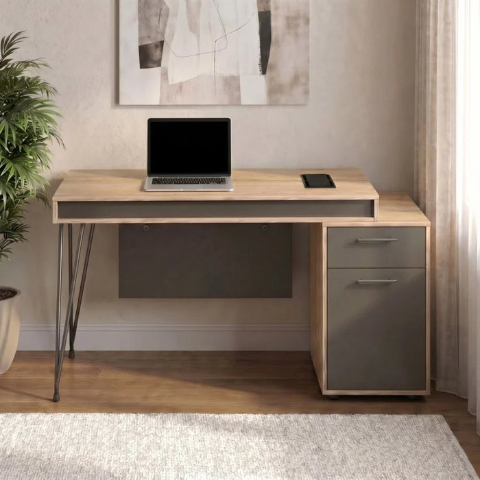 Haslev Office Desk-Antique Oak-With 5-Year Warranty