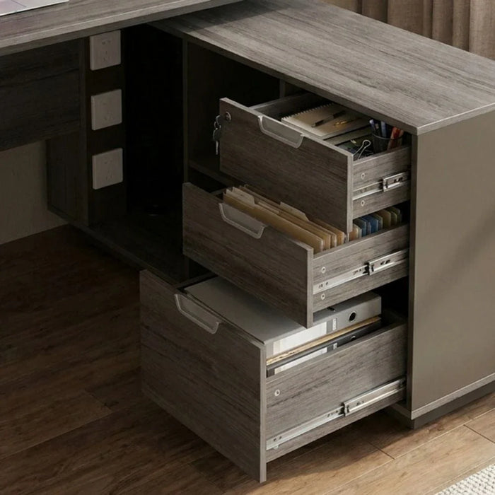 Hammel Executive Office Desk-Dark Teakwood-With 5-Year Warranty