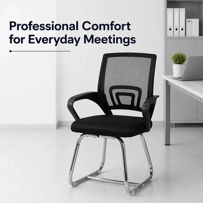 Herald Visitor Chair - Black - With 2-Year Warranty