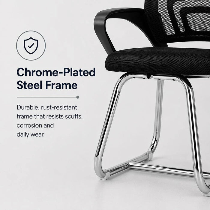 Herald Visitor Chair - Black - With 2-Year Warranty