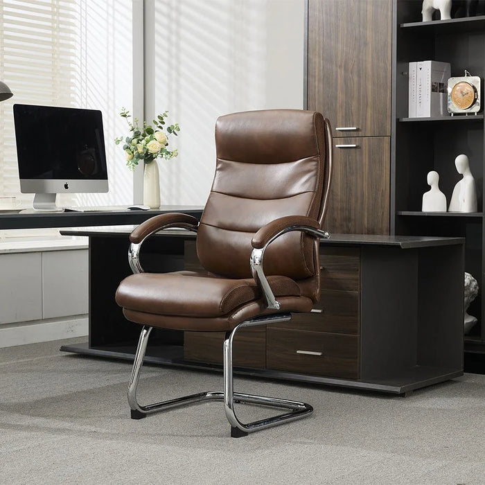 Harland Visitor Back Office Chair-Dark Brown