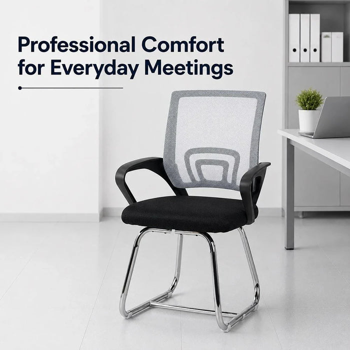 Herald Visitor Chair - Grey/Black - With 2-Year Warranty