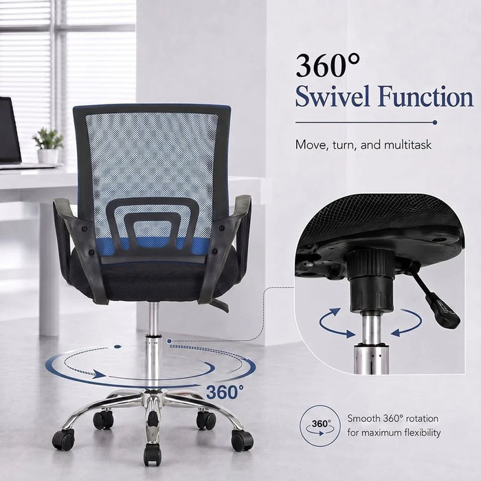 Herald Office Chair - Blue/Black - With 2-Year Warranty