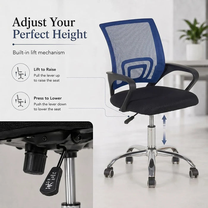 Herald Office Chair - Blue/Black - With 2-Year Warranty