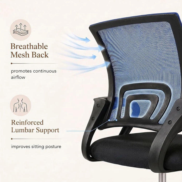Herald Office Chair - Blue/Black - With 2-Year Warranty