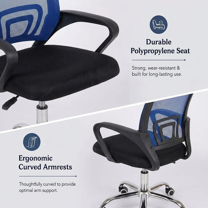 Herald Office Chair - Blue/Black - With 2-Year Warranty