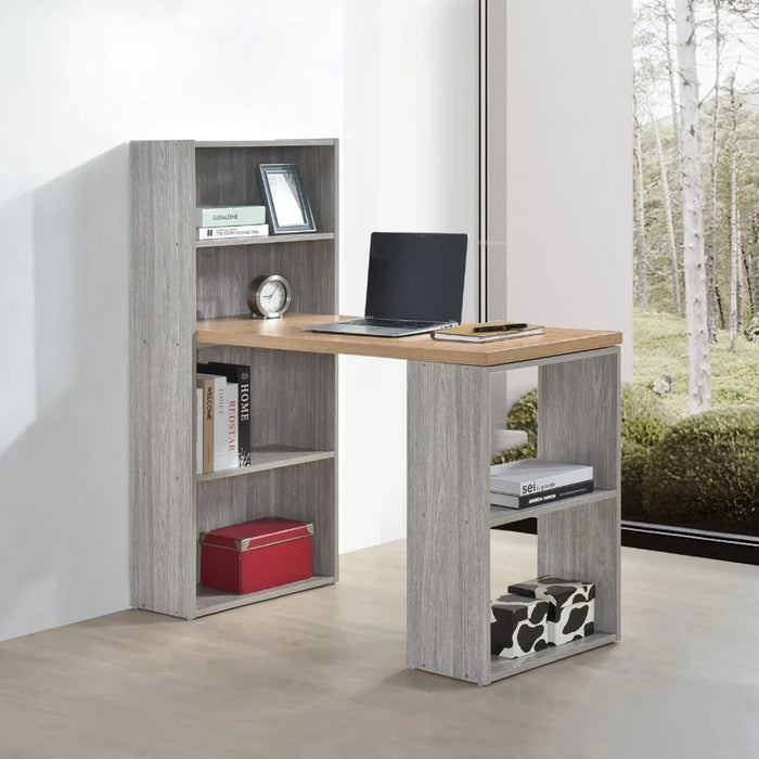 Haslem Writing Desk-Grey/Beige-With 2-Years Warranty