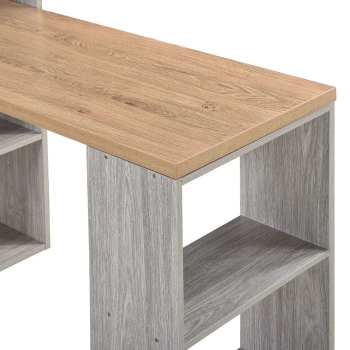 Haslem Writing Desk-Grey/Beige-With 2-Years Warranty