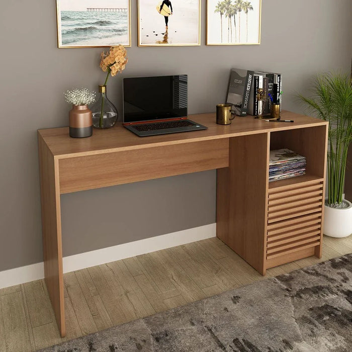 Easton Study Desk with 2 Drawers-Light Brown-With 2-Year Warranty
