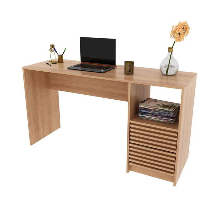 Easton Study Desk with 2 Drawers-Light Brown-With 2-Year Warranty