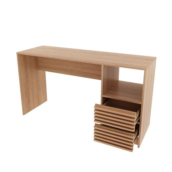 Easton Study Desk with 2 Drawers-Light Brown-With 2-Year Warranty