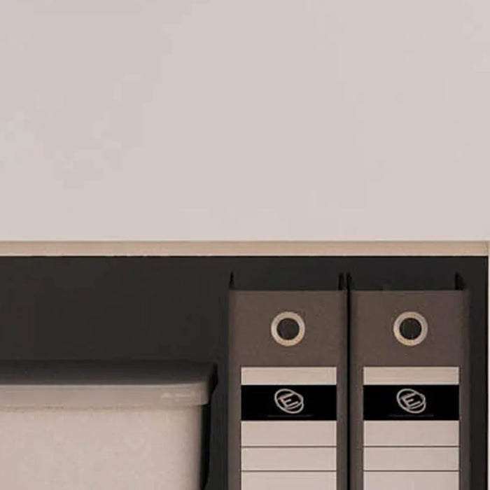 Barbados Office Desk with 2 Drawers & 1 Door + Shelf-White/Oak-With 2-Year Warranty