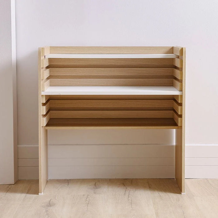 Guyana Study Desk with Adjustable Table Shelves-Oak-With 2-Year Warranty