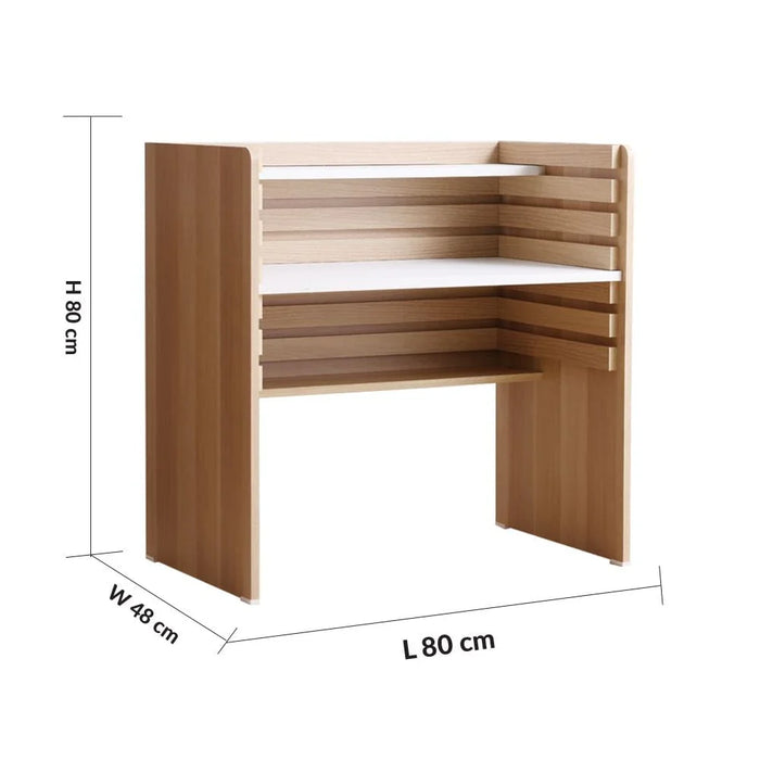Guyana Study Desk with Adjustable Table Shelves-Oak-With 2-Year Warranty
